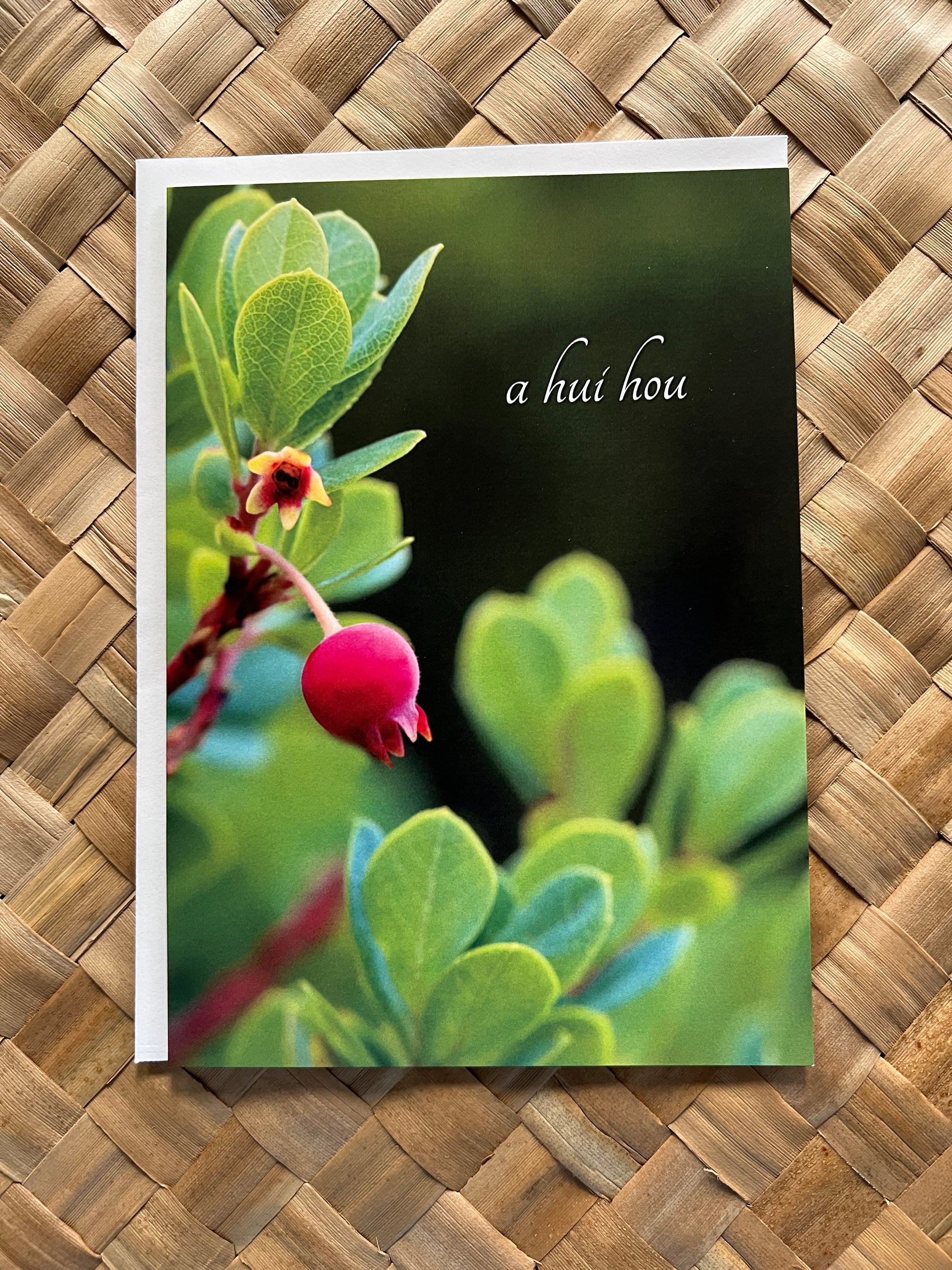 Pop-Up Mākeke - Alohi Images Maui - “A hui hou” (Until We Meet Again) Blank Greeting Card - With Envelope
