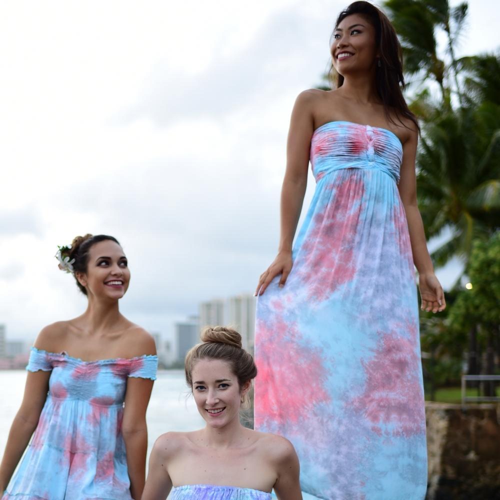 Pop-Up Mākeke - Angels by the Sea Hawaii - Lani Long Dress in Smoke - Aqua