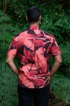 Pop-Up Mākeke - David Shepard Hawaii - ʻAmaʻu Fern Kīlauea Red Men's Aloha Shirt - Back View