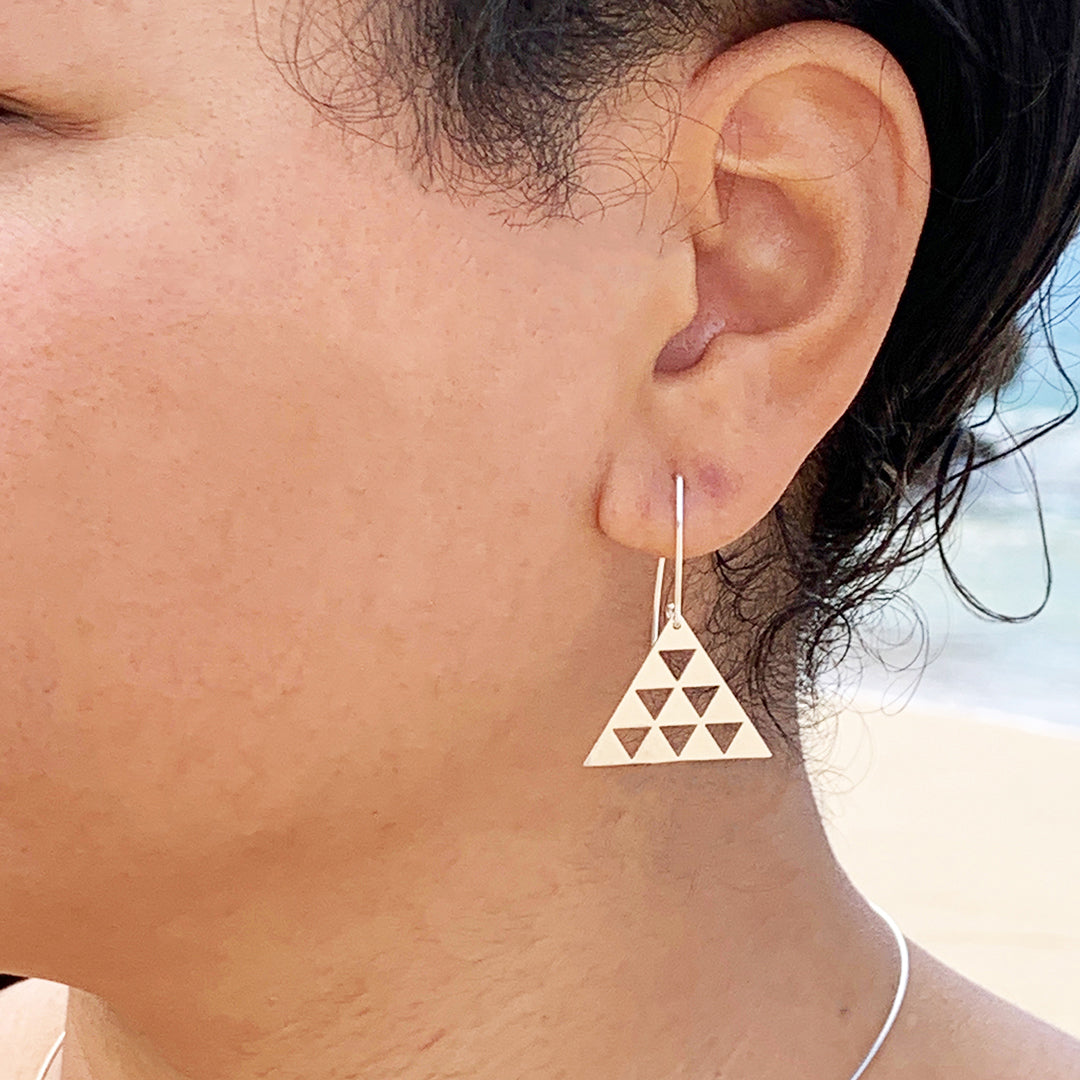 Pop-Up Mākeke - Debby Sato Designs - Large Mauna Sterling Silver Earrings
