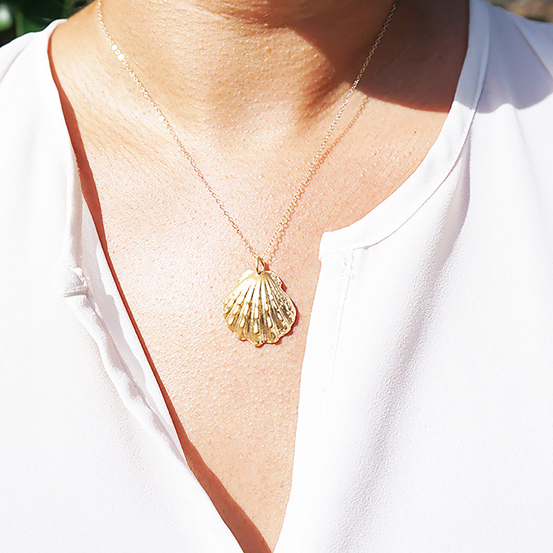 Pop-Up Mākeke - Debby Sato Designs - Sunrise Shell Necklace - 14k Gold over Sterling Silver