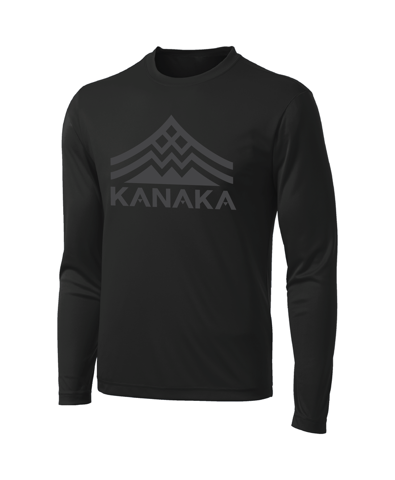 Pop-Up Mākeke - Hae Hawaii-WP - Kanaka Dri-Fit Men's Long Sleeve Shirt - Black