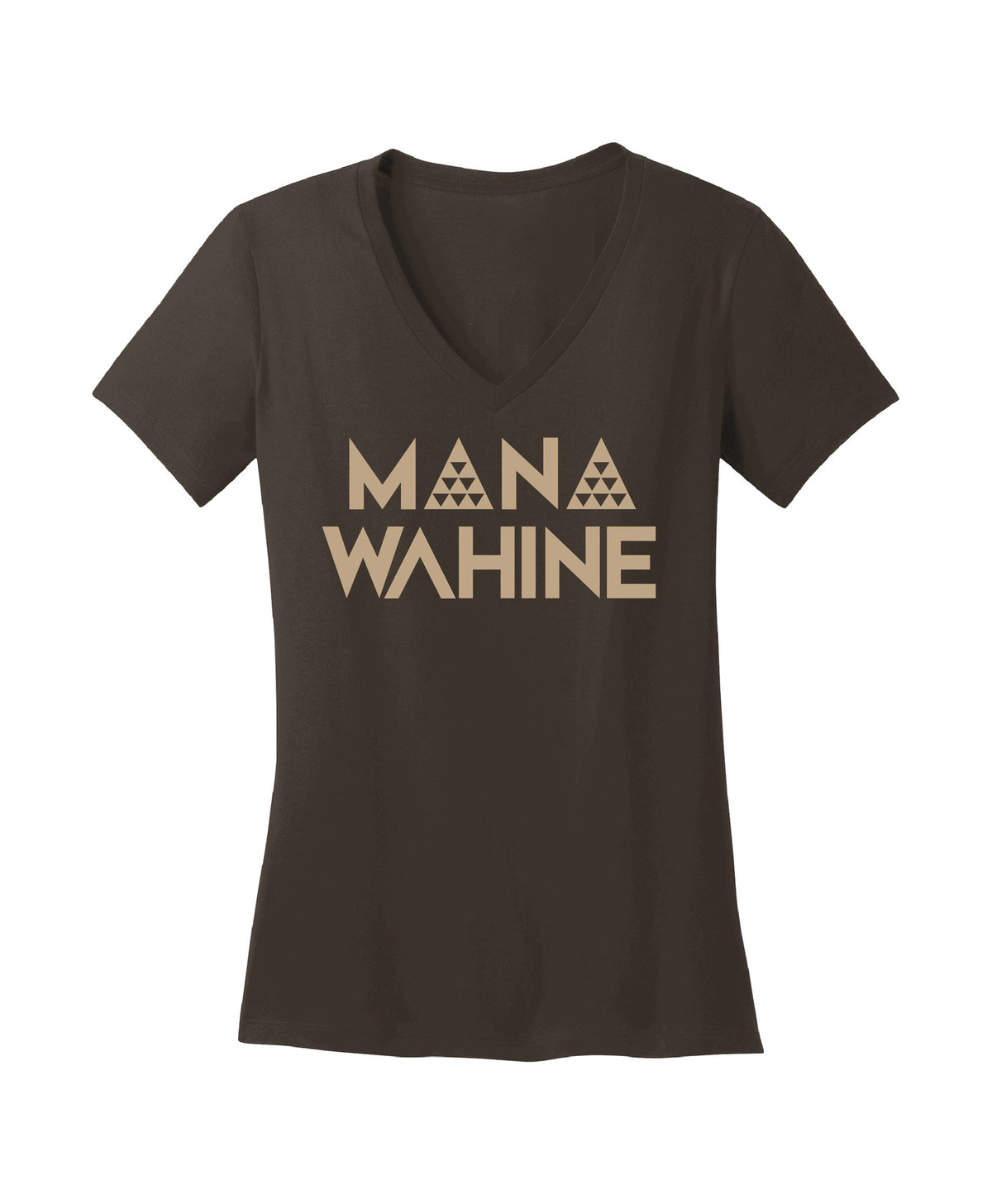 Pop-Up Mākeke - Hae Hawaii-WP - Mana Wahine V-Neck T-Shirt - Espresso