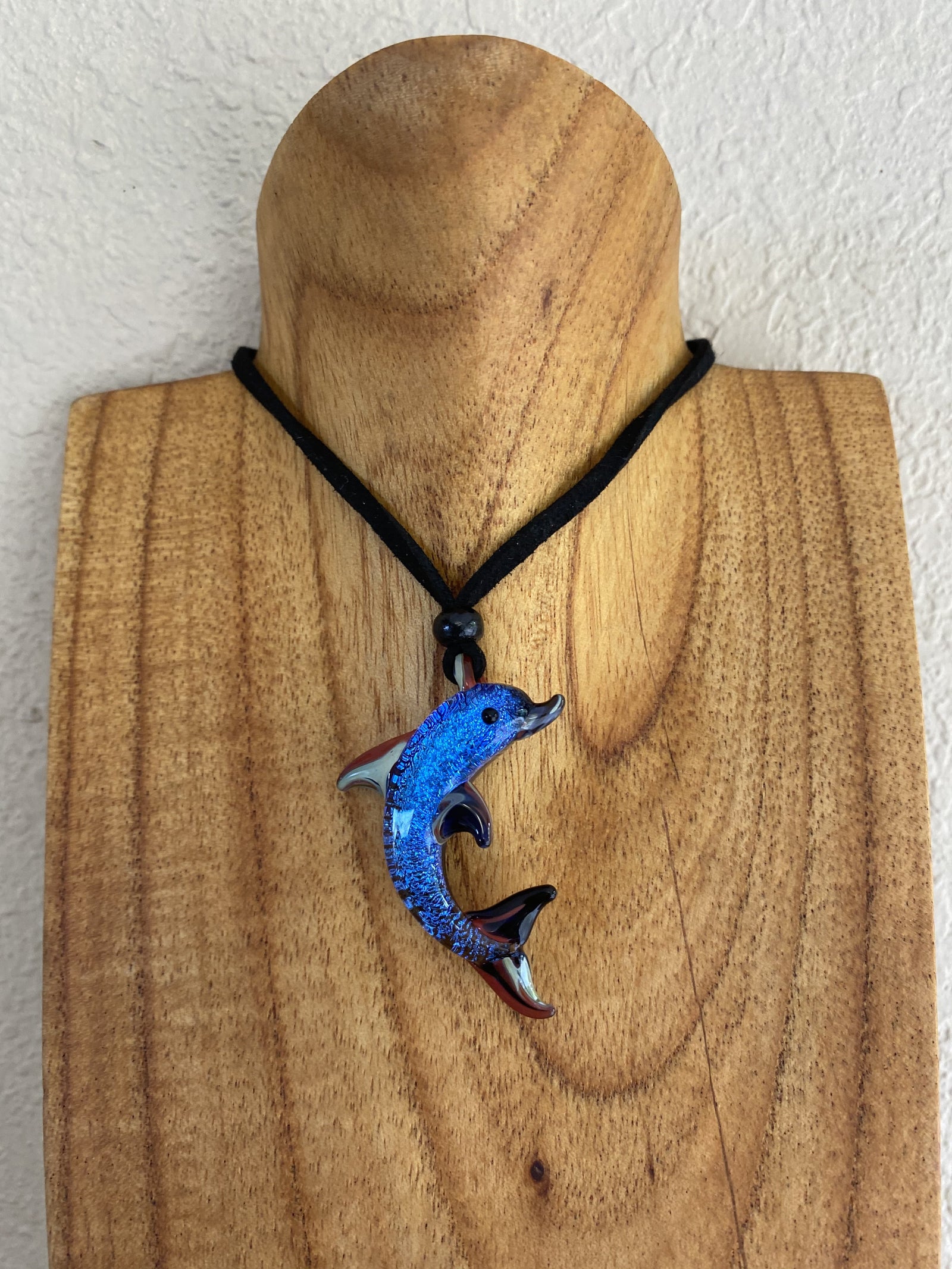 Pop-Up Mākeke - Happa Hawaii Collections - Dolphin Dichro Glass Pendant - Crystal Blue