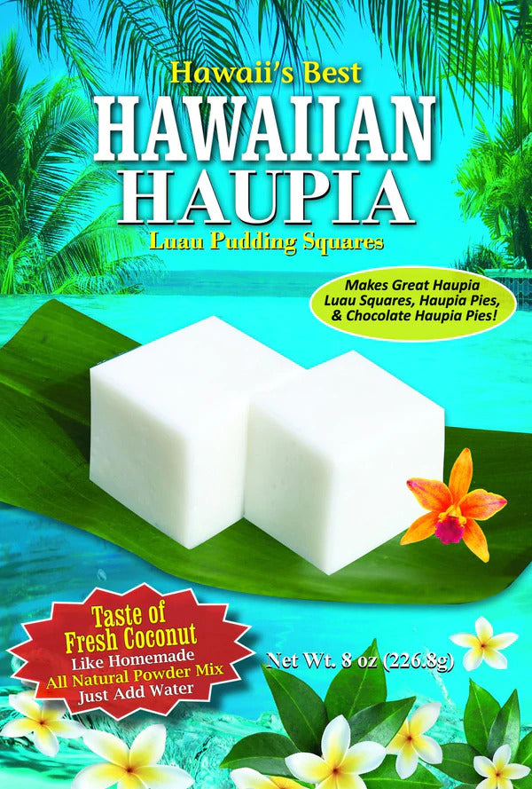 Pop-Up Mākeke - Hawaii&#39;s Best Mixes - Hawaiian Haupia Luau Coconut Pudding Squares Mix - Front View