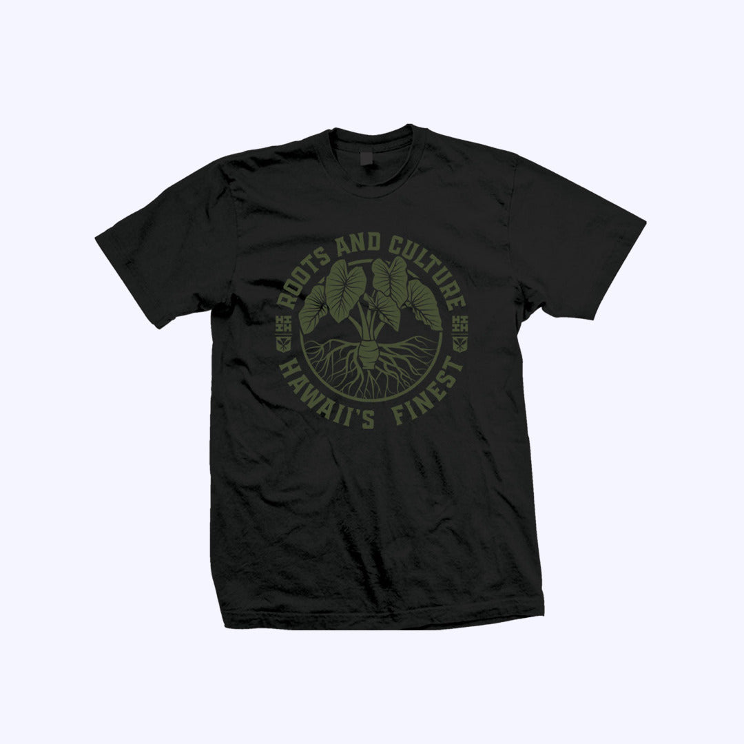 Pop-Up Mākeke - Hawaii's Finest - Roots Green Short Sleeve T-Shirt - Front View