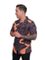 Pop-Up Mākeke - Kini Zamora - Lava Men's Aloha Shirt - Close Up