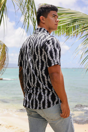 Pop-Up Mākeke - Lexbreezy Hawaii - Dri-Fit Men's Aloha Shirt - Back View