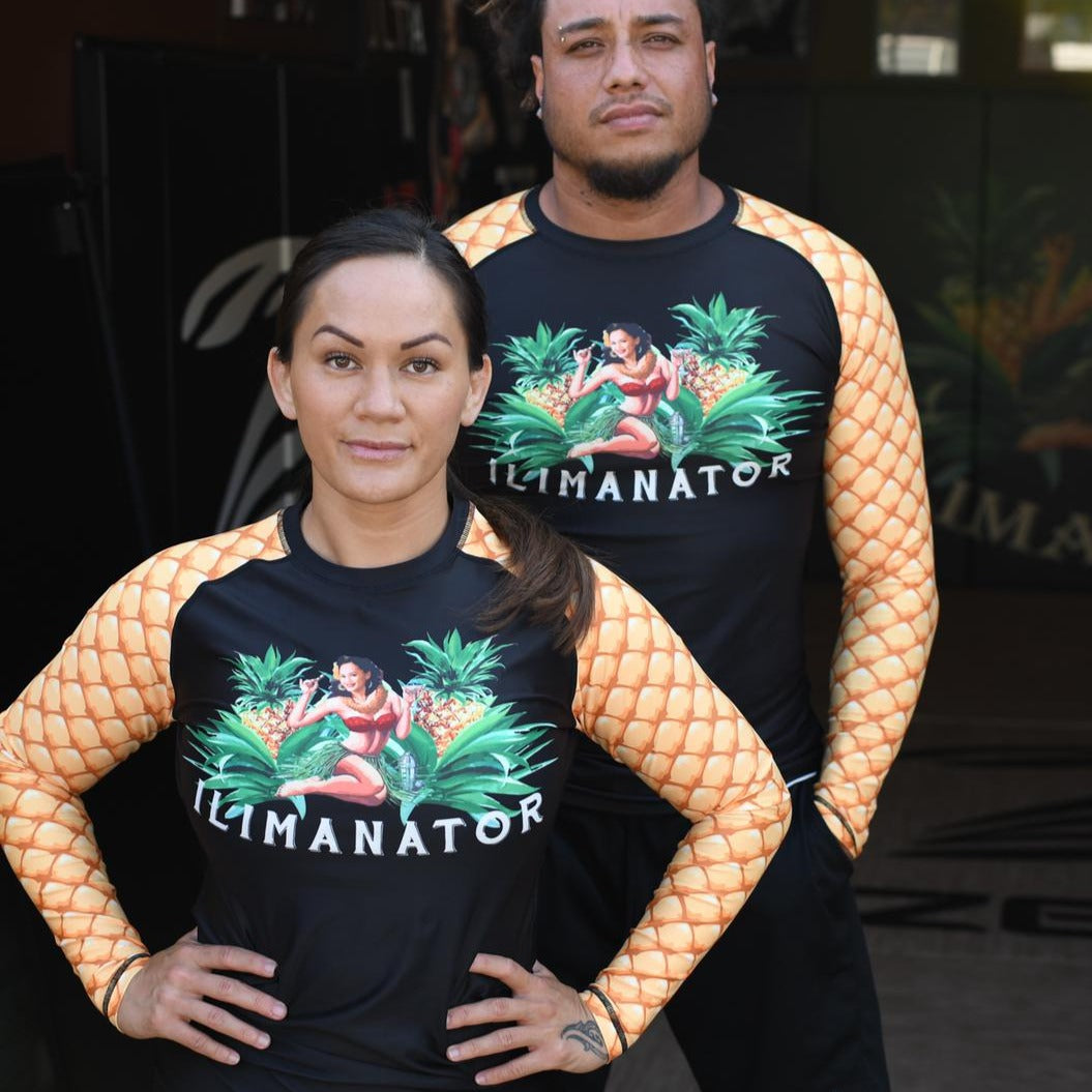 Pop-Up Mākeke - Na Wahine Toa Foundation - Pineapple Adult Rash Guard - Male and Female
