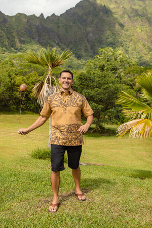 Pop-Up Mākeke - Nakeʻu Awai - Warrior Pullover Aloha Shirt (1)