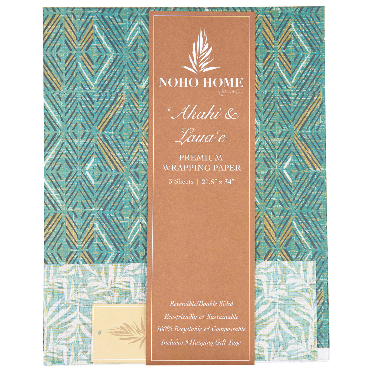 Pop-Up Mākeke - Noho Home - ʻAkahi &amp; Lauaʻe Reversible Wrapping Paper