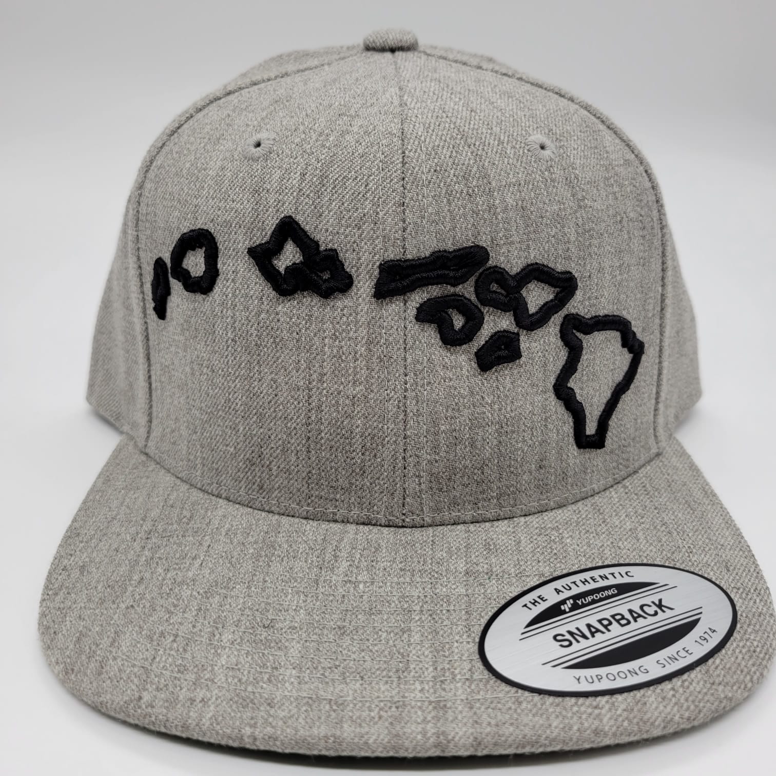 Pop-Up Mākeke - Route 99 - 3D Hawaii Islands Snapback Hat in Grey - Front View