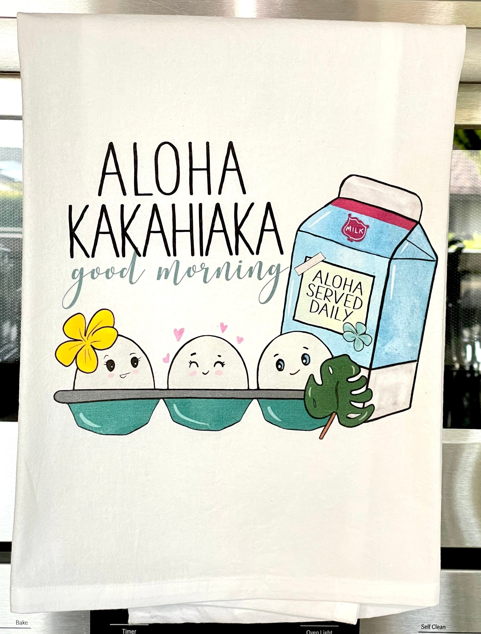 Pop-Up Mākeke - Sal Terrae - Flour Sack Kitchen Towel - Aloha Kakahiaka, Happy Breakfast