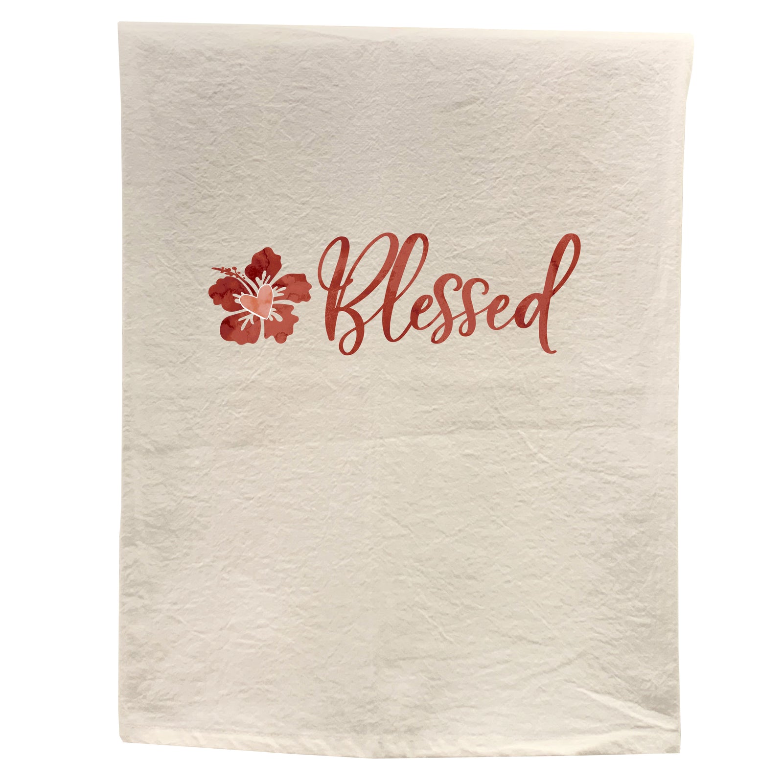 Pop-Up Mākeke - Sal Terrae - Flour Sack Kitchen Towel - Blessed - Red Hibiscus