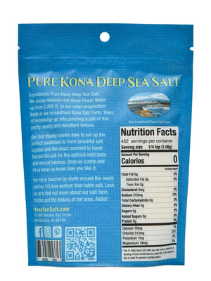 Pop-Up Mākeke - Sea Salts of Hawaii - Pure Kona Deep Sea Salt Pouch - Medium Grind - 1lb - Back View