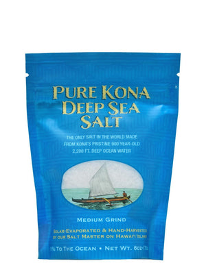 Pop-Up Mākeke - Sea Salts of Hawaii - Pure Kona Deep Sea Salt Pouch - Medium Grind - 6oz - Front View