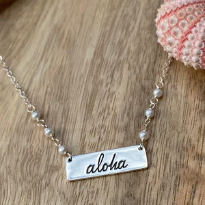 Pop-Up Mākeke - Stacey Lee Designs - Aloha Bar Necklace - 16 Inches