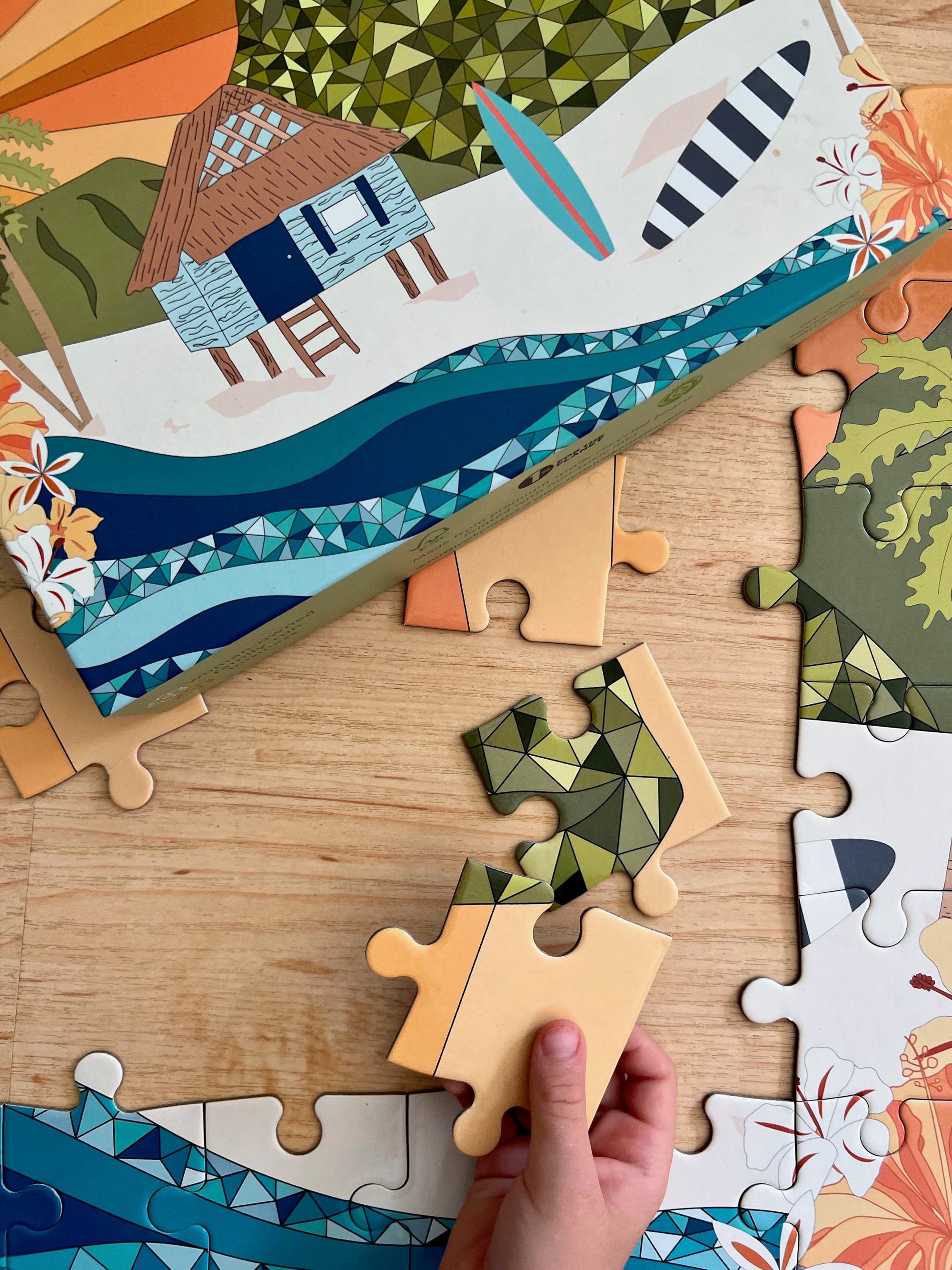 Pop-Up Mākeke - Surf Shack Puzzle - Stay Awhile by The Happy Sea Kid's Puzzle - In Progress