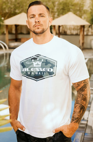 Pop-Up Mākeke - The Blessed Life - Blessed Camo Hex Men's Short Sleeve T-Shirt