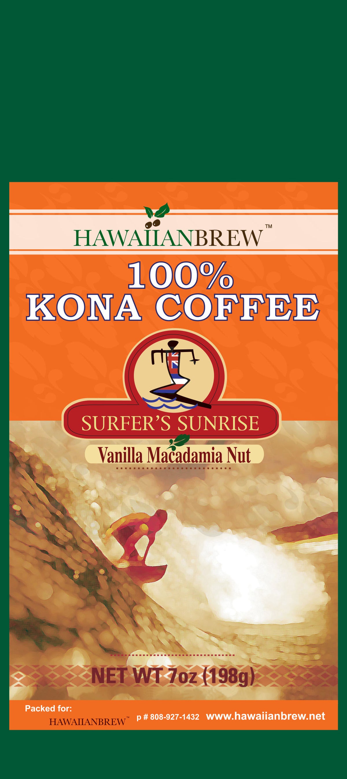 100% Kona Coffee Vanilla Macadamia Nut - 7 oz - Ground