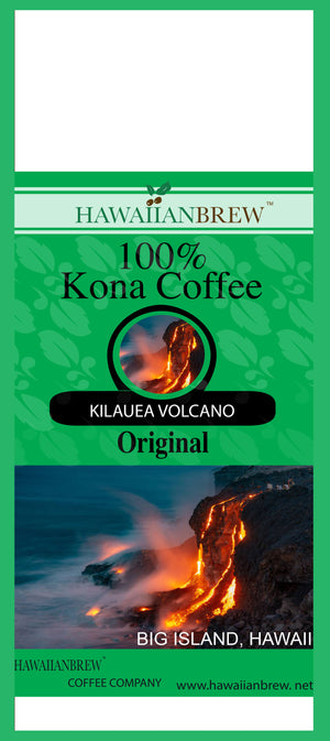 100% Kona Coffee Original - Ground - Lava-Big Island Label