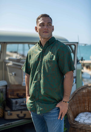Aloha Shirt (Spruce Green 'Opihi on Sage)